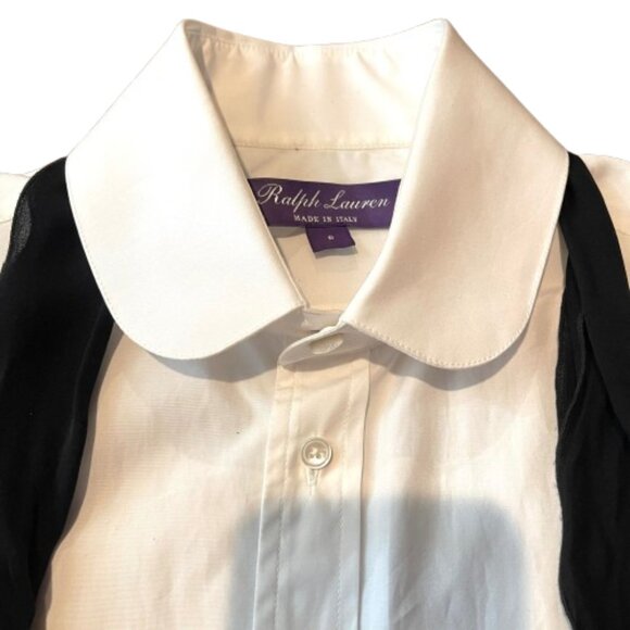 NWOT $995 Ralph Lauren Purple label Cormac Bow White Shirt - Picture 8 of 17